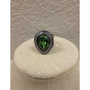 Brighton RAINDROPS Green Faceted Crystal Size 5 Ring $74